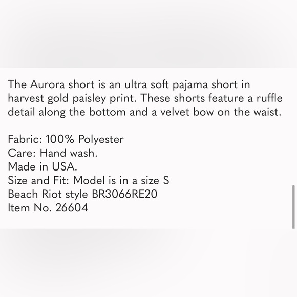 Beach Riot Aurora Shorts in Harvest Gold Paisley. Size small - Picture 8 of 9